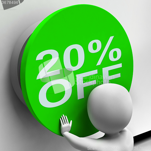 Image of Twenty Percent Off Button Shows 20 Price Reduction