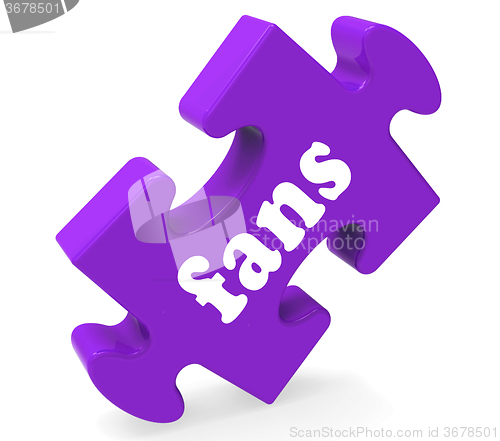 Image of Fans Jigsaw Shows Social Media Followers Likes Or Internet Fan