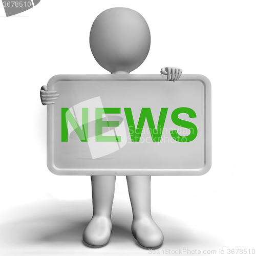 Image of News Message Board Shows Media Headlines And Information