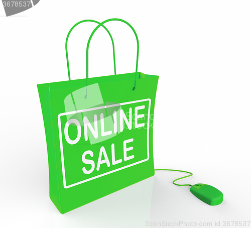 Image of Online Sale Bag Shows Selling and Buying on the Internet
