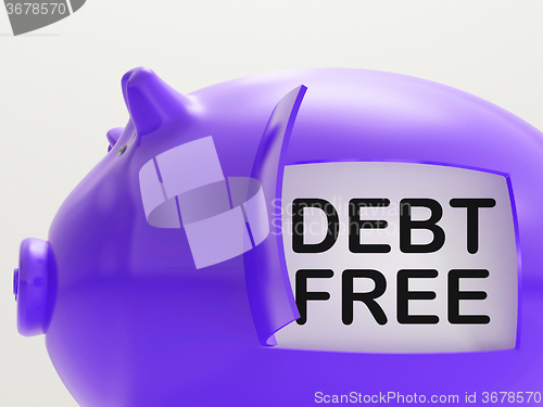 Image of Debt Free Piggy Bank Means Money Paid Off