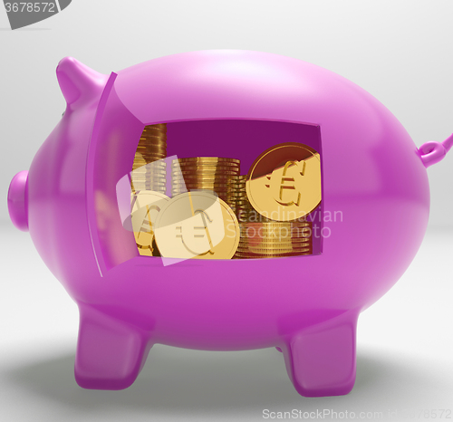 Image of Euros In Piggy Shows Rich European Finances