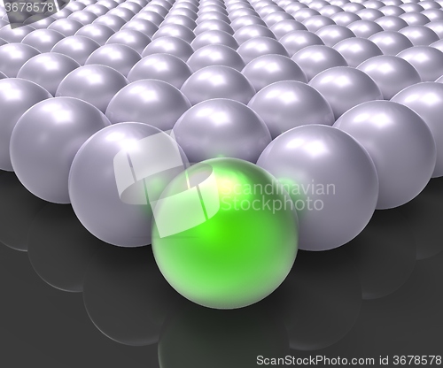 Image of Leading Metallic Ball Showing Leadership Or Winner