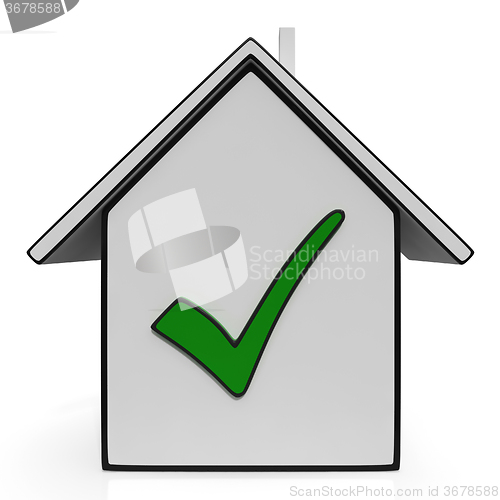 Image of Home Icons With Check Showing House For Sale