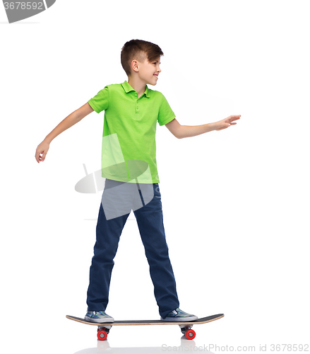 Image of happy boy with skateboard