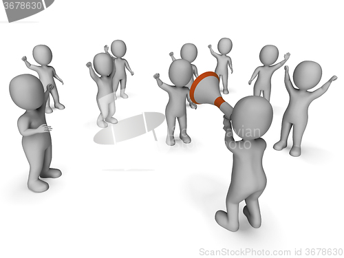 Image of Megaphone Leader Shows Announcement Agreement Explaining And Lou