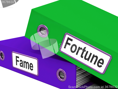 Image of Fortune Fame Folders Mean Rich Or Well Known