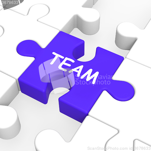 Image of Team Puzzle Showing Partnership Teamwork Community And Unity