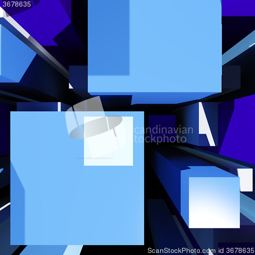 Image of Cubes Background Showing Futuristic Perspective