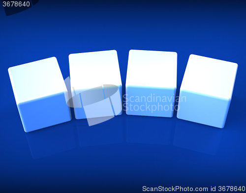 Image of Four Blank Dice Shows Copy Space For 4 Letter Words