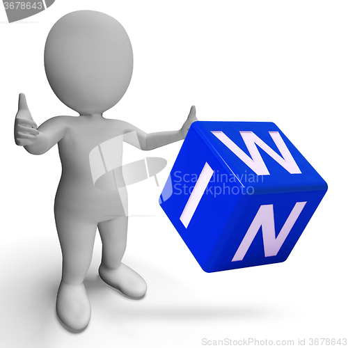 Image of Win Dice Shows Success Winner Succeed