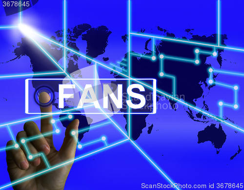 Image of Fans Screen Shows Worldwide or Internet Followers or Admirers