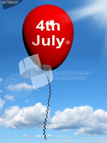 Image of Red Fourth of July Balloon Shows Independence Spirit and Promoti