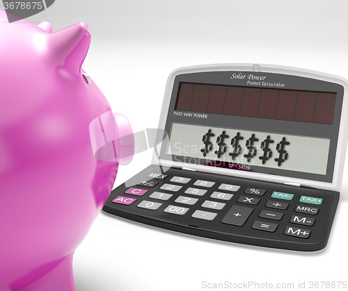 Image of Dollars In Calculator Shows Rich American Fortune