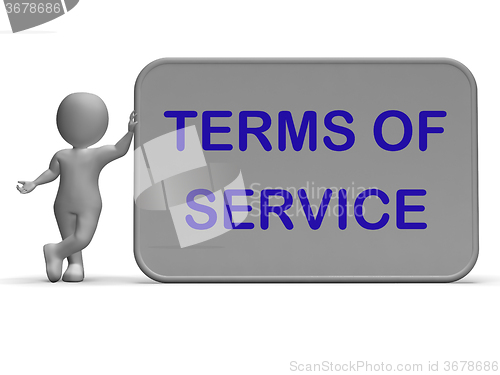 Image of Terms Of Service Sign Shows Agreement And Contract For Use