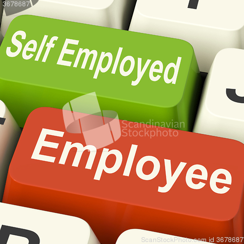 Image of Employee Self Employed Keys Means Choose Career Job Choice