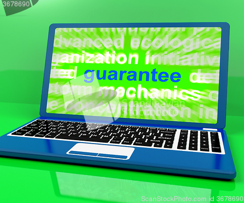 Image of Guarantee Laptop Means Secure Guaranteed Or Assured\r