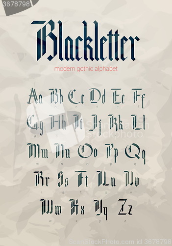 Image of Blackletter modern gothic font.