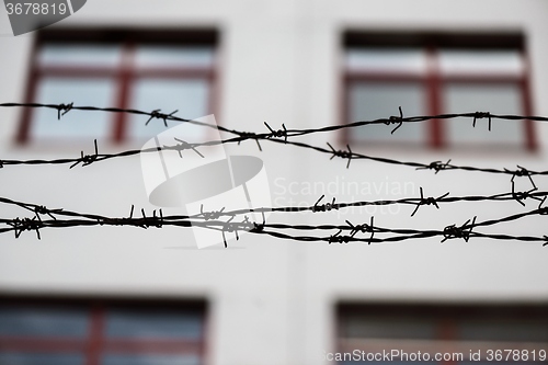 Image of Barbed wire and fence at the prison