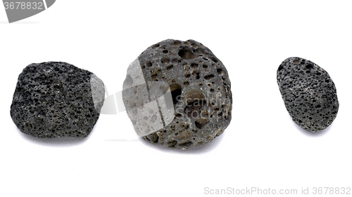 Image of Black strange rock isolated on white