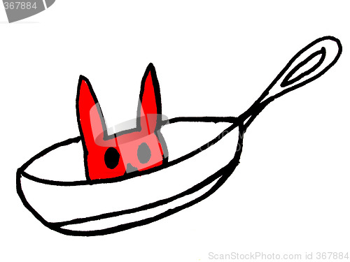 Image of rabbit in a pan