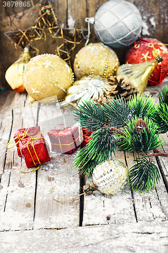 Image of Winter scenery with Christmas decorations