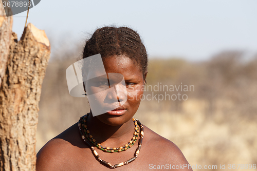 Image of Zemba woman with ornament on the neck in the village