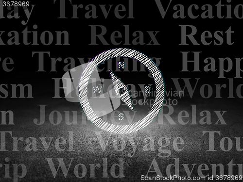 Image of Vacation concept: Compass in grunge dark room