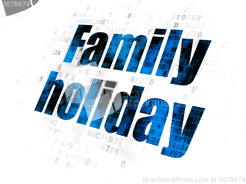 Image of Travel concept: Family Holiday on Digital background
