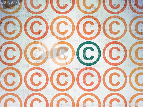 Image of Law concept: copyright icon on Digital Paper background