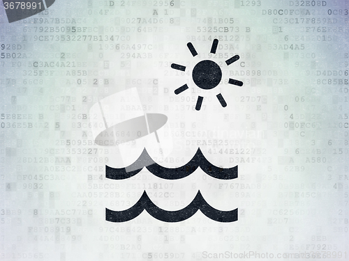 Image of Tourism concept: Beach on Digital Paper background