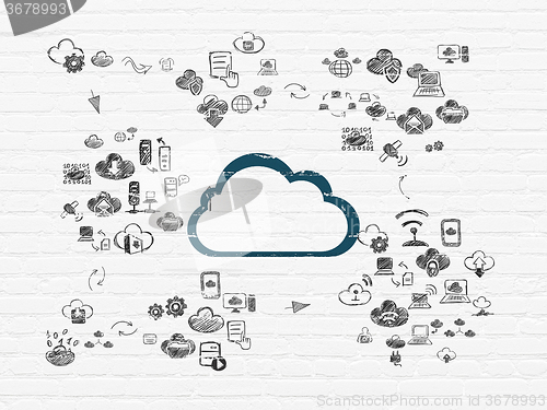 Image of Cloud networking concept: Cloud on wall background