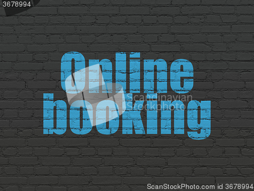 Image of Vacation concept: Online Booking on wall background