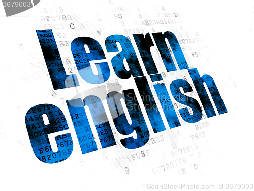 Image of Studying concept: Learn English on Digital background