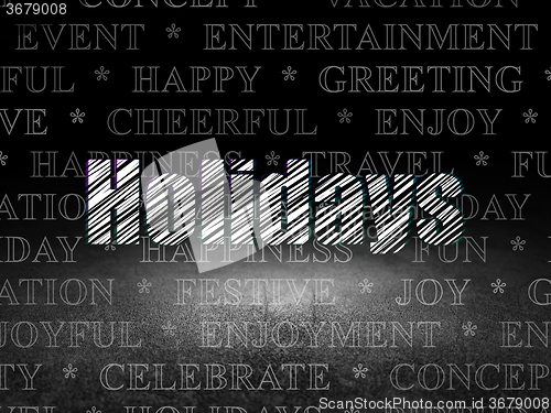 Image of Holiday concept: Holidays in grunge dark room