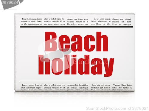 Image of Vacation concept: newspaper headline Beach Holiday