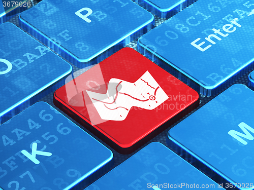 Image of Vacation concept: Map on computer keyboard background