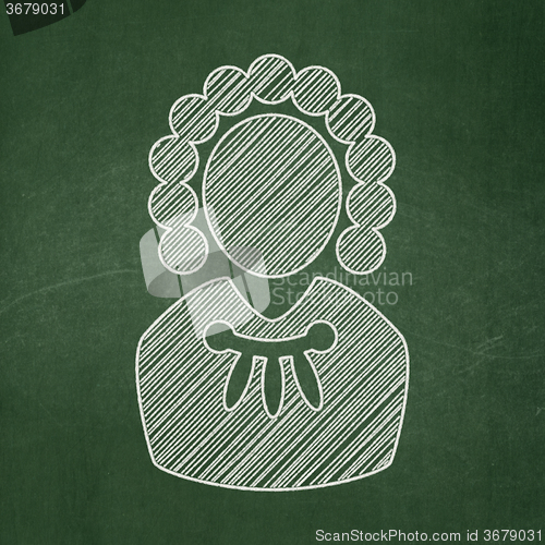 Image of Law concept: Judge on chalkboard background