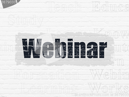 Image of Education concept: Webinar on wall background