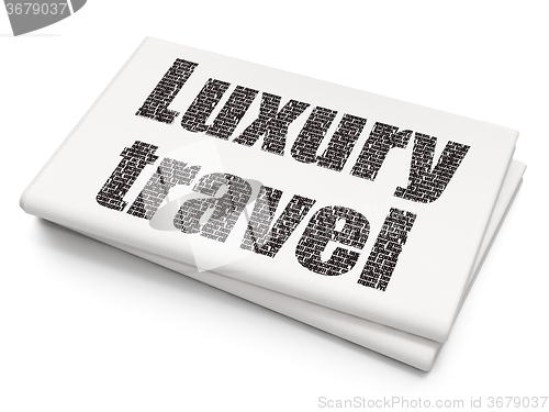 Image of Tourism concept: Luxury Travel on Blank Newspaper background
