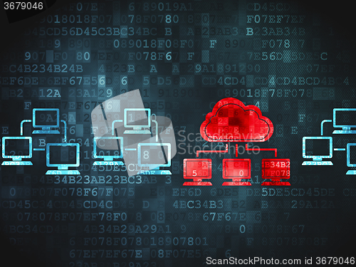 Image of Cloud computing concept: Cloud Technology on digital background
