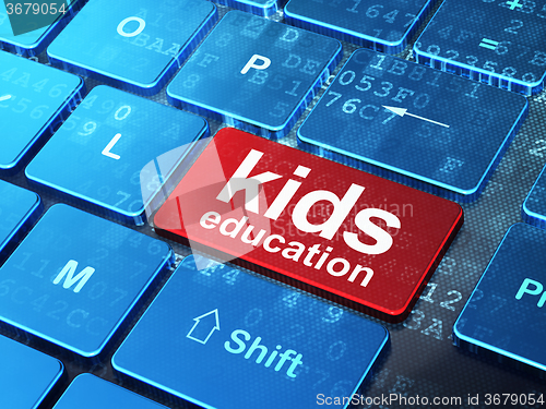 Image of Education concept: Kids Education on computer keyboard background