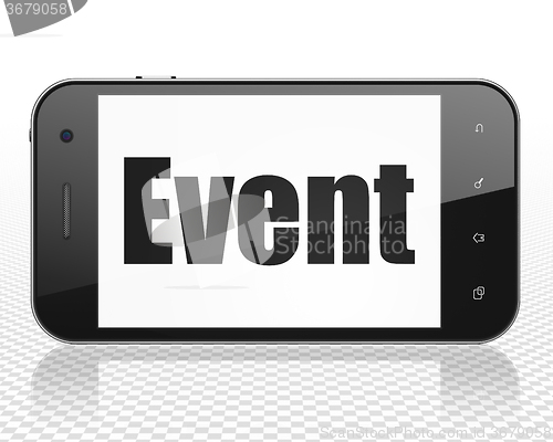 Image of Holiday concept: Smartphone with Event on display
