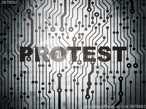 Image of Political concept: circuit board with Protest