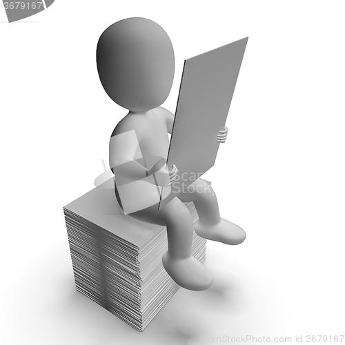 Image of Sheet Or Notice Is Being Read By 3d Character