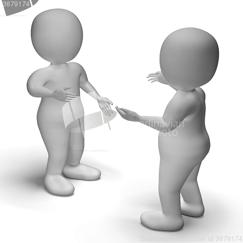 Image of Conversation Between Two 3d Characters Shows Communication 