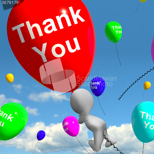 Image of Thank You Balloons Showing Thanks And Gratefulness