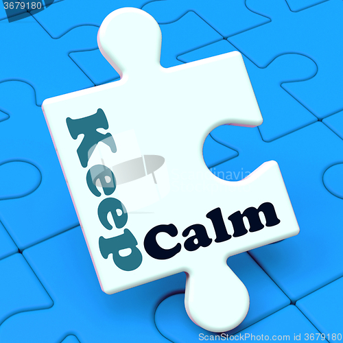 Image of Keep Calm Puzzle Shows Calming Relax And Composed