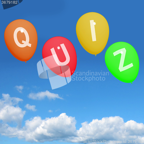 Image of Quiz Balloons Show Quizzing Asking and Testing