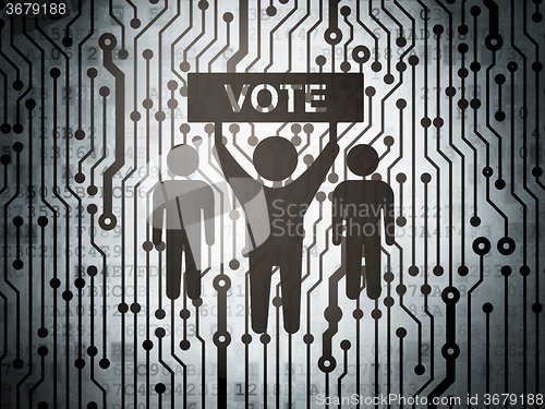 Image of Political concept: circuit board with Election Campaign